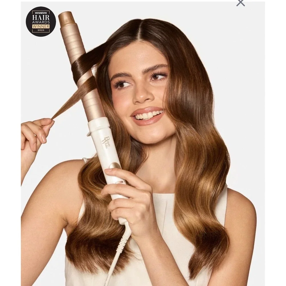 Hidden Crown Curling Wand White Gold Excellent Professional Ceramic Wand